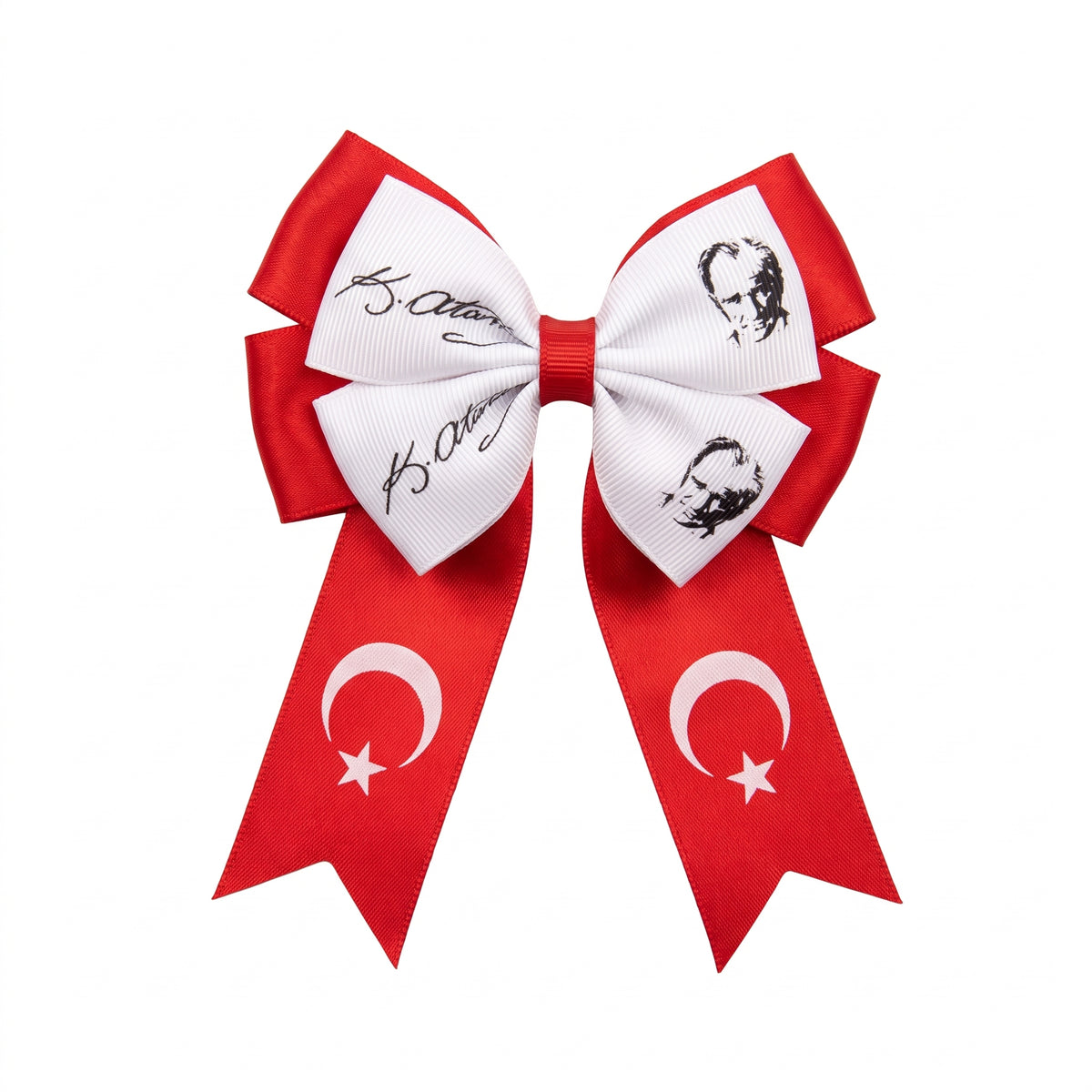ATATÜRK VE BAYRAK MOTIFLI BAYRAM SAÇ TOKASI